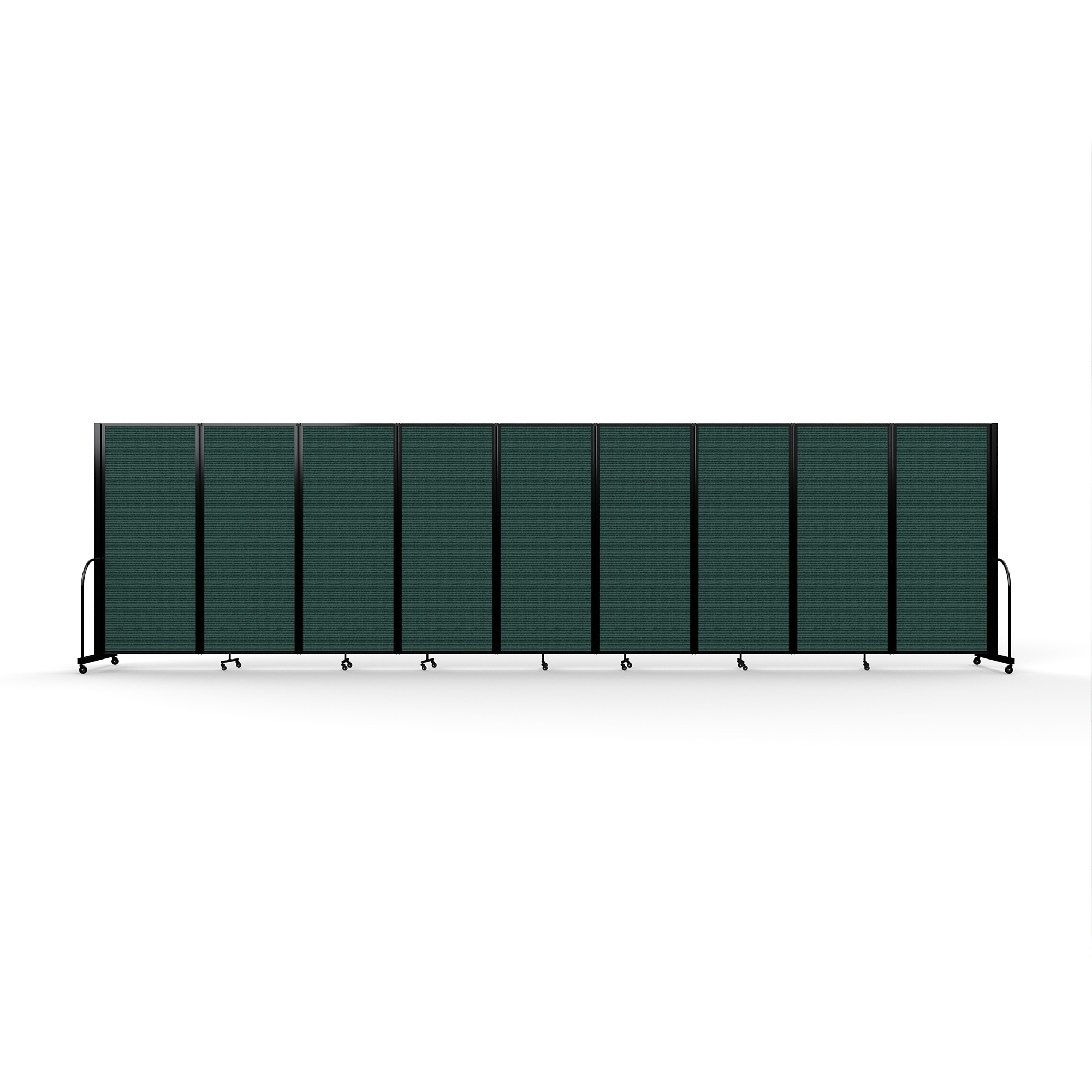 Screenflex Full Motion Divider — 6ft. 10in. x 25ft. 1in., Black Frame, Mallard, Model# FSH-6109-B-DN
